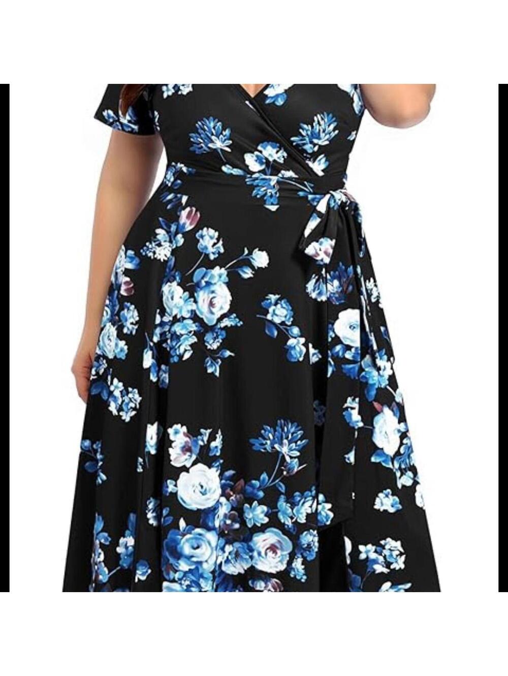 Navy blue floral dress